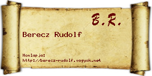 Berecz Rudolf névjegykártya